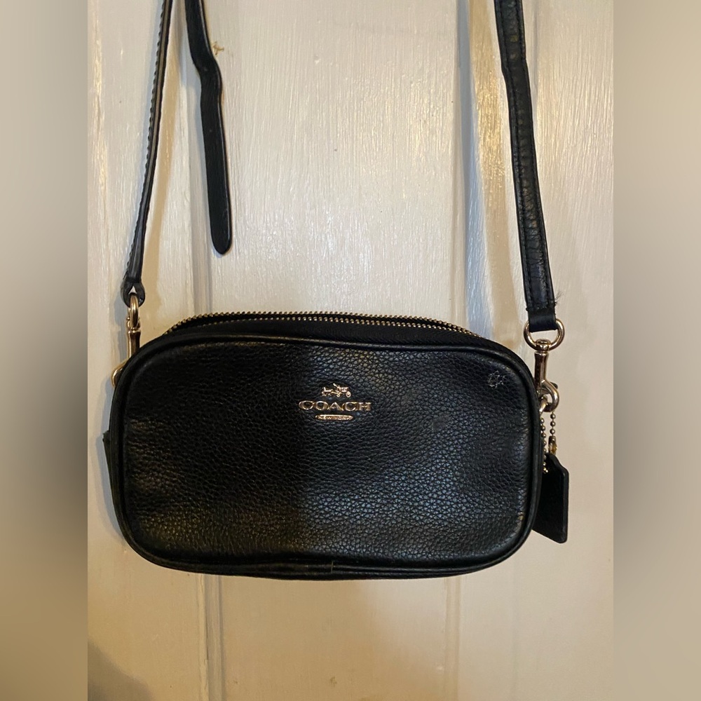 Coach Black Pebbled Leather Crossbody Bag